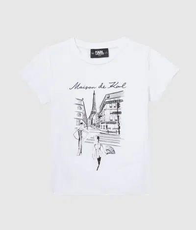 Karl Lagerfeld Girls Maison De Karl T-shirt In Black