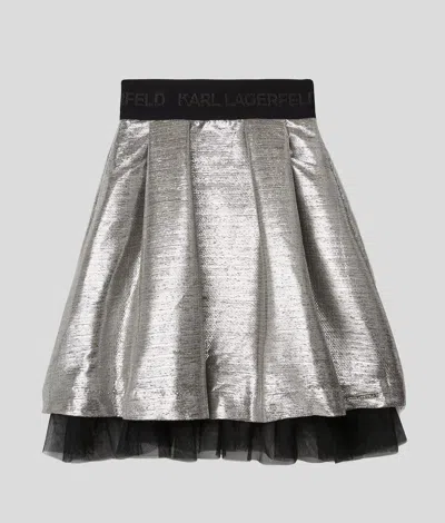 Karl Lagerfeld Girls Metallic Skirt In Gray
