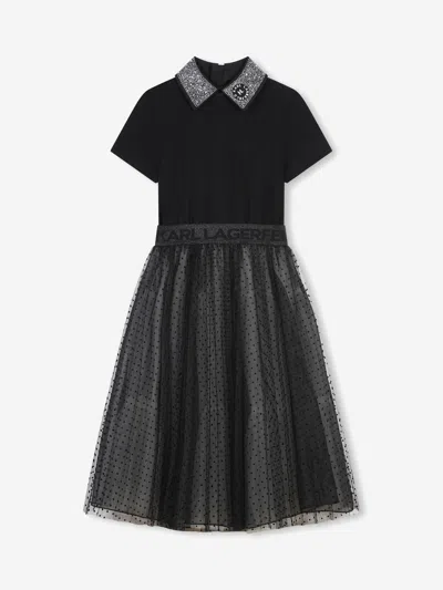 Karl Lagerfeld Kids'  Girls Occasion Dress In Black