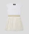 Karl Lagerfeld Girls Pleated Party Dress In White