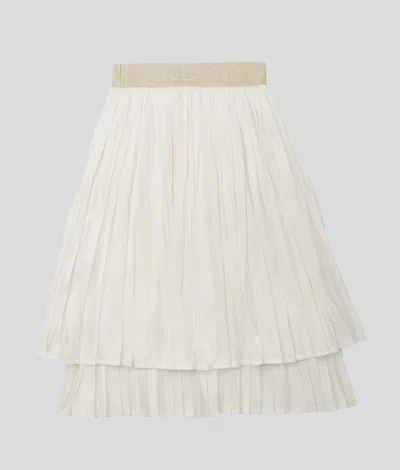 Karl Lagerfeld Girls Pleated Skirt In White