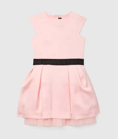 Karl Lagerfeld Girls Satin Mini Dress In Pink