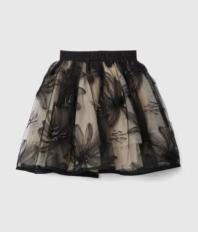 Karl Lagerfeld Girls Sequin Mesh Skirt In Multi