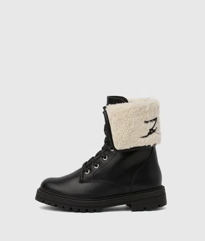 Karl Lagerfeld Girls Shearling Boots In Multi