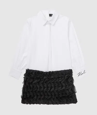 Karl Lagerfeld Girls Shirt Dress In White