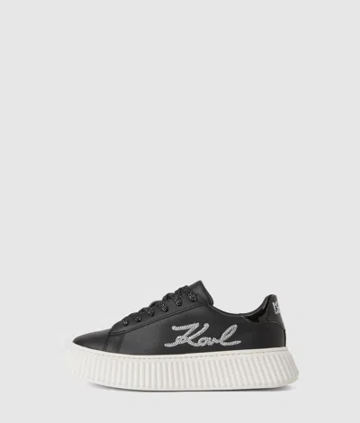 Karl Lagerfeld Girls Signia Kreeper Sneakers In Black