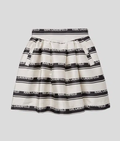 Karl Lagerfeld Girls Striped Logo Skirt In Multi