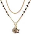Karl Lagerfeld Glass & Epoxy Stone Gold-tone 2 Row Star Y Necklace In Gold