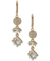 Karl Lagerfeld Glass Stone Fireball Linear Earrings In Gold