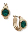 Karl Lagerfeld Glass Stone Gold-tone Hoop Earrings In Gold