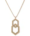 Karl Lagerfeld Glass Stone Pave Crystal Pendant Necklace In Gold