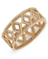 Karl Lagerfeld Glass Stone Pave Stretch Bangle Bracelet In Gold