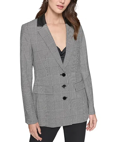 Karl Lagerfeld Glen Plaid Blazer In Black/white