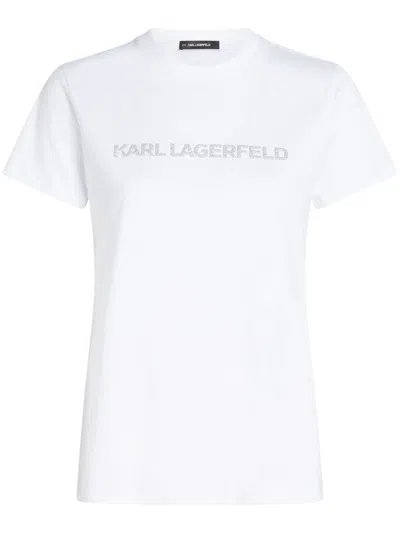 KARL LAGERFELD GLITTER APPLIQUÉ LOGO T-SHIRT