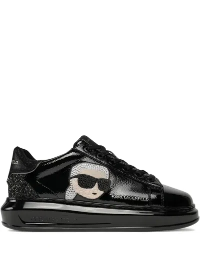 Karl Lagerfeld Glitter-embellished Trainers In Black