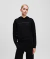 Karl Lagerfeld Glitter Karl Logo Hoodie In Black