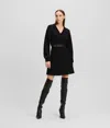 Karl Lagerfeld Glitter Karl Logo Tape Sweat Dress In Black