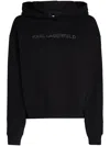 Karl Lagerfeld Glitter Karl Logo Hoodie In Black