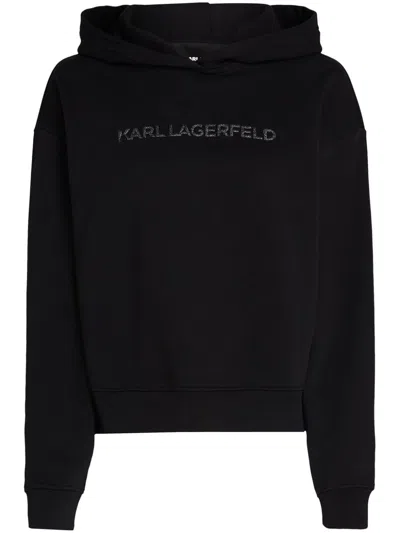 KARL LAGERFELD GLITTER LOGO HOODIE