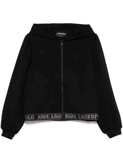 Karl Lagerfeld Hoodie Mit Glitter-logo In Schwarz