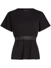 Karl Lagerfeld Glitter Karl Logo Tape T-shirt In Black