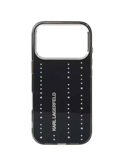 Karl Lagerfeld Glitter Rhinestone Iphone 17 Pro Case In Multi