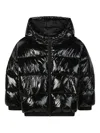 Karl Lagerfeld Glossy Puffer Jacket In Black