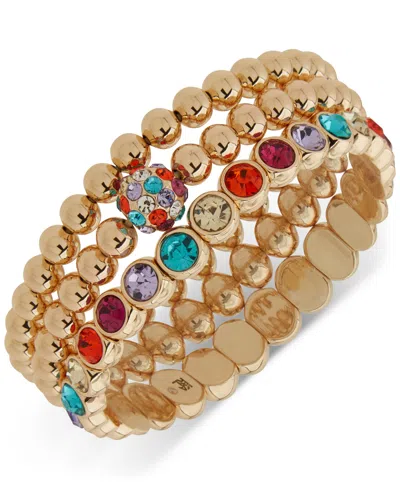Karl Lagerfeld Gold-tone 3-pc. Set Stone & Polished Bead Stretch Bracelets