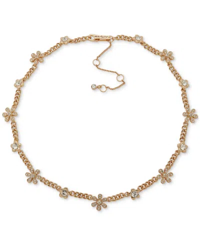 Karl Lagerfeld Gold-tone Crystal Daisy Chain Collar Necklace, 16" + 3" Extender