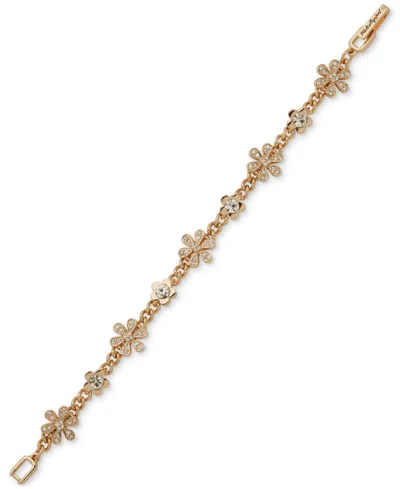 Karl Lagerfeld Gold-tone Crystal Daisy Link Bracelet