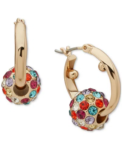Karl Lagerfeld Gold-tone Crystal Fireball Small Hoop Earrings, 0.87"