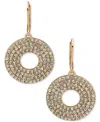 Karl Lagerfeld Gold-tone Crystal Pave Circle Drop Earrings In Crystal Wh