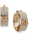 Karl Lagerfeld Gold-tone Crystal Small Hoop Earrings, .63" In Crystal