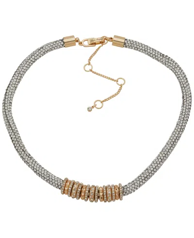 Karl Lagerfeld Gold-tone Extender Chain Collar Necklace In Metallic