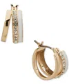 Karl Lagerfeld Gold-tone Extra-small Pave & Color Split-hoop Earrings, 0.45"