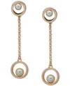 Karl Lagerfeld Gold-tone Imitation Pearl & Chain Circle Drop Earrings In Pearl