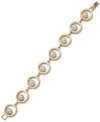 Karl Lagerfeld Gold-tone Imitation Pearl Circle Link Bracelet In Pearl
