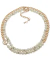Karl Lagerfeld Gold-tone Imitation Pearl Omega Double Row Necklace, 16" + 3" Extender In Pearl