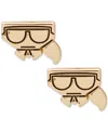 Karl Lagerfeld Gold-tone Karl Kocktail Stud Earrings In Gold