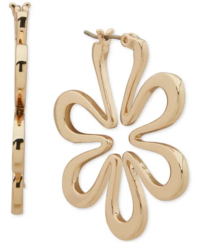 Karl Lagerfeld Gold-tone Medium Daisy Hoop Earrings, 1.12"