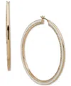 Karl Lagerfeld Gold-tone Medium Pave & Color Hoop Earrings, 2"