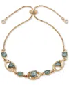 Karl Lagerfeld Gold-tone Mixed Stone Slider Bracelet In Blue