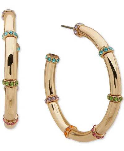 Karl Lagerfeld Gold-tone Multi Rondelle Medium Hoop Earrings, 1.68"