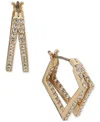 Karl Lagerfeld Gold-tone Pave Geometric Split-hoop Earrings