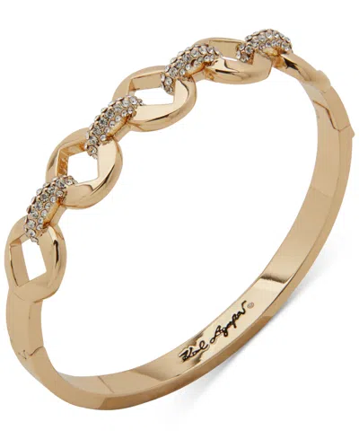 Karl Lagerfeld Gold-tone Pave Square-cut Link Bangle Bracelet