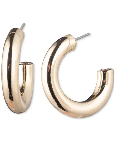 Karl Lagerfeld Gold-tone Small Tubular C-hoop Earrings