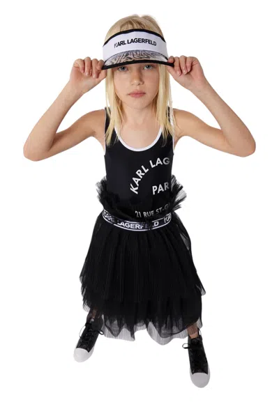 Karl Lagerfeld Kids' Gonna Bambina  Midi Style Tutu In Black