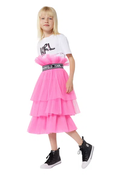 Karl Lagerfeld Kids' Gonna Bambina  Midi Style Tutu In Fuchsia