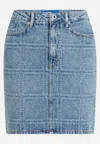Karl Lagerfeld Gonna Klj Patchwork Denim Skirt In Blue