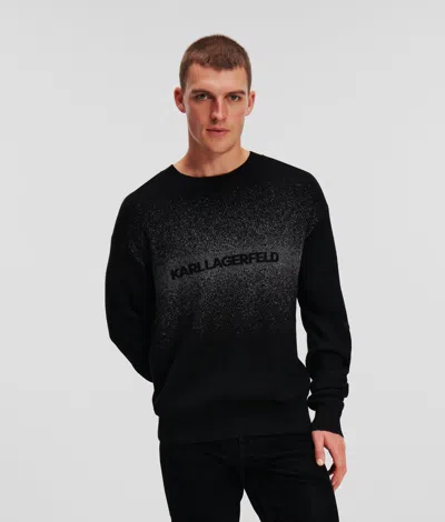 Karl Lagerfeld Gradient Karl Logo Sweater In Black